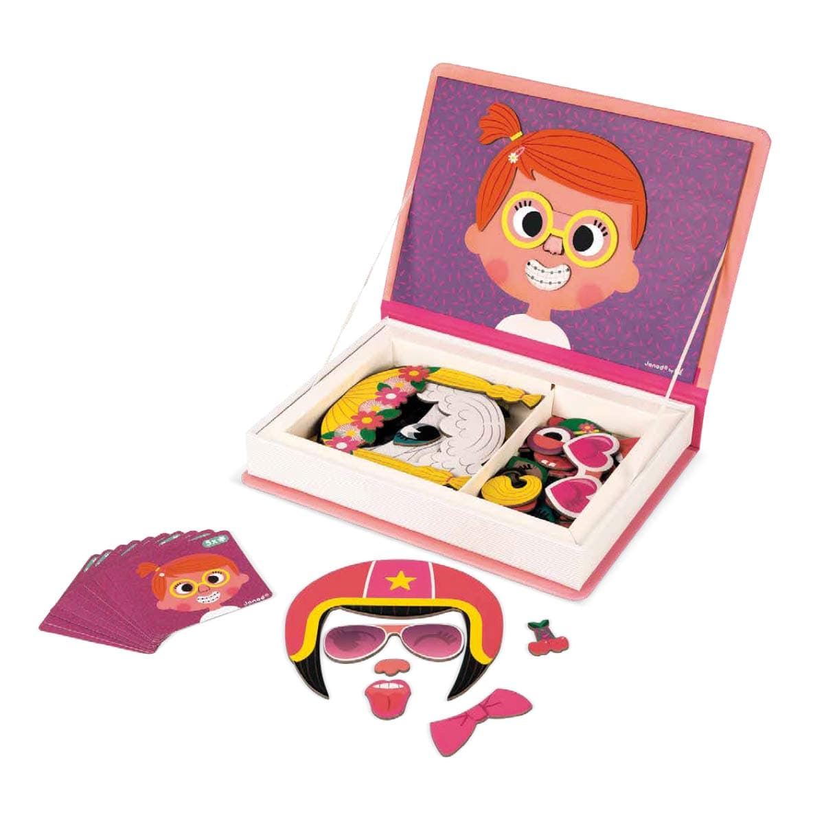 Magnéti' Book Crazy Faces Grils +3 años  | Janod 2717