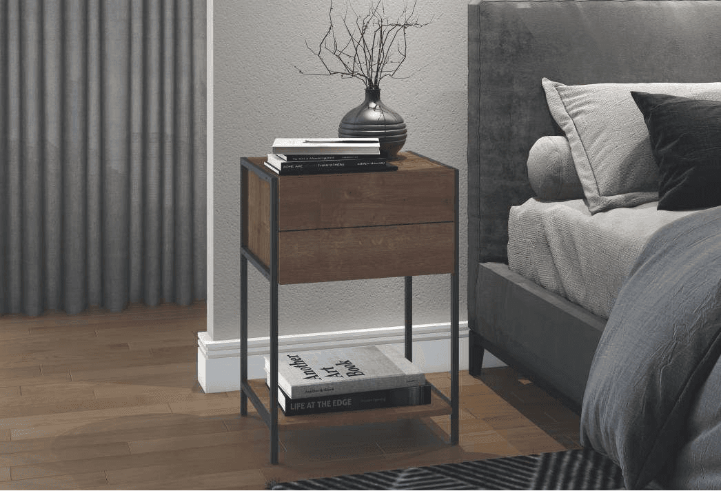 Mesa de Noche Linea Steel Quadra | 27855