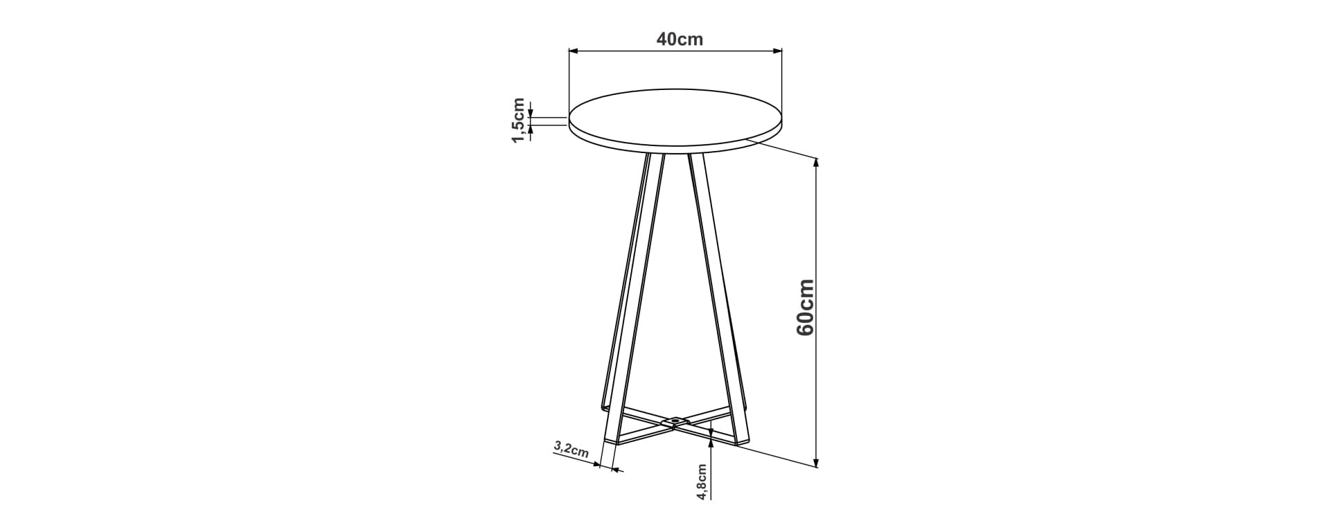 Mesa lateral Tripode | Anidable