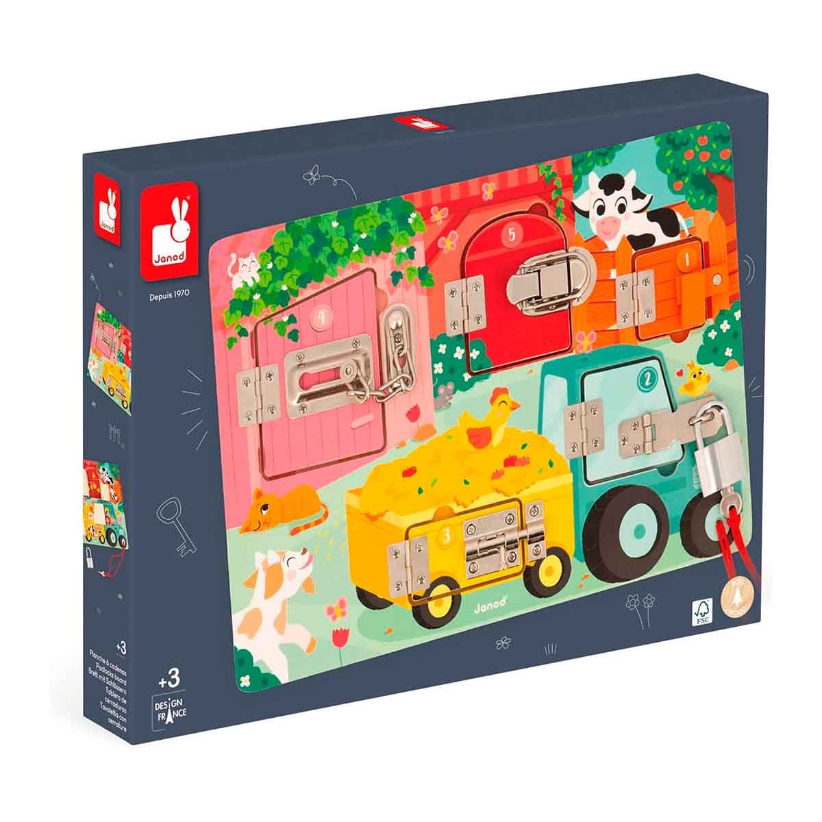Tablero de cerraduras La Granja +3 años  | Janod 7119