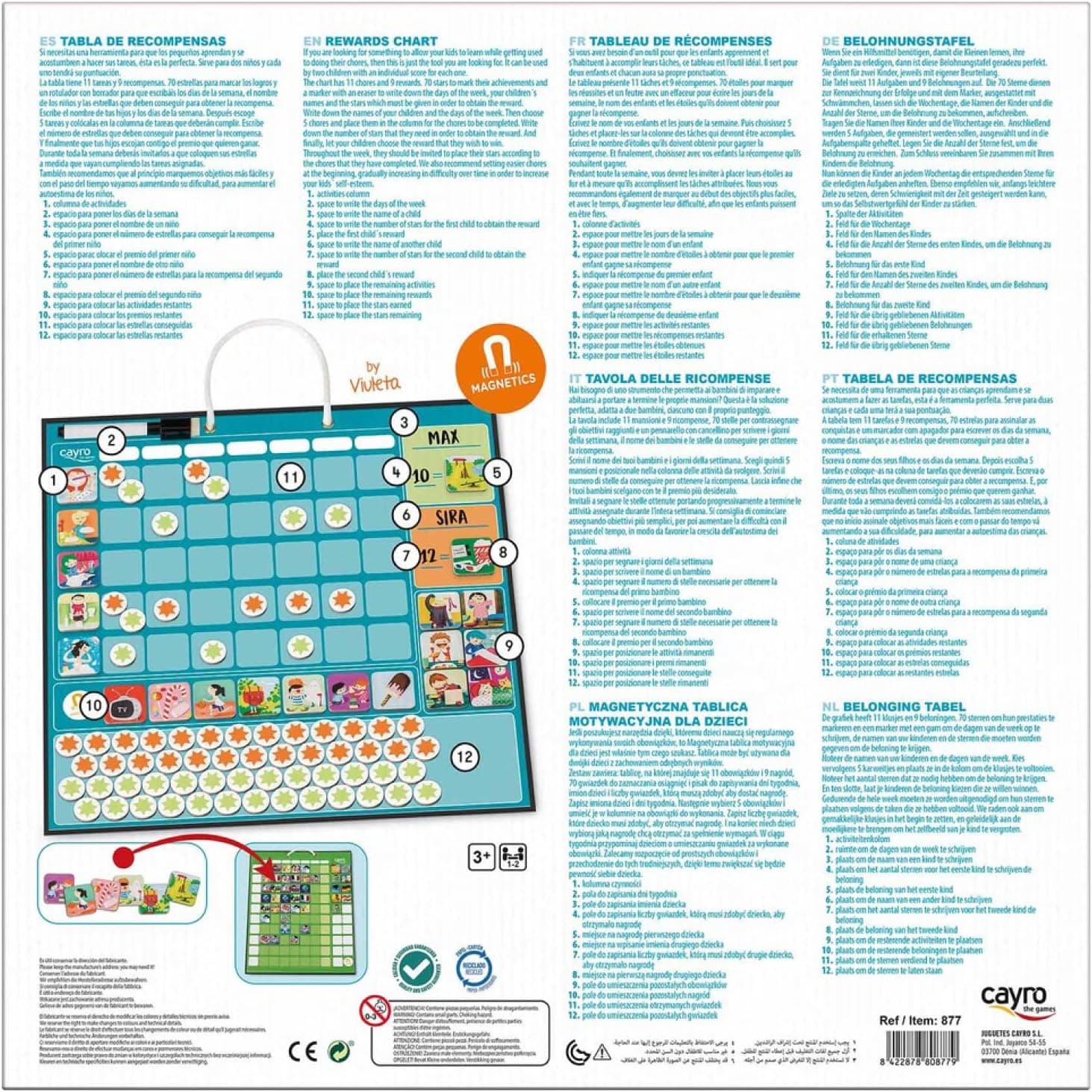 Tabla de recompensas magnetica +3 años | Cayro 877