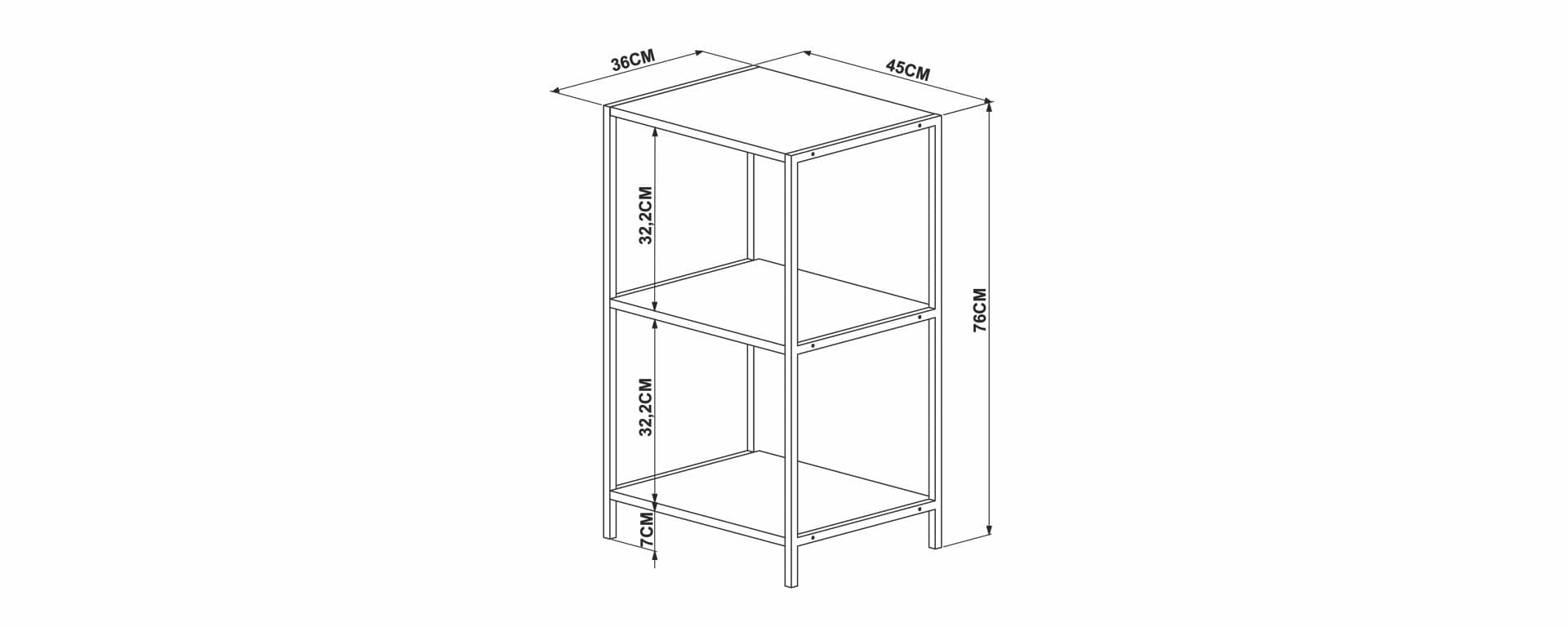 Biblioteca baja angosta línea Steel Quadra | 27867
