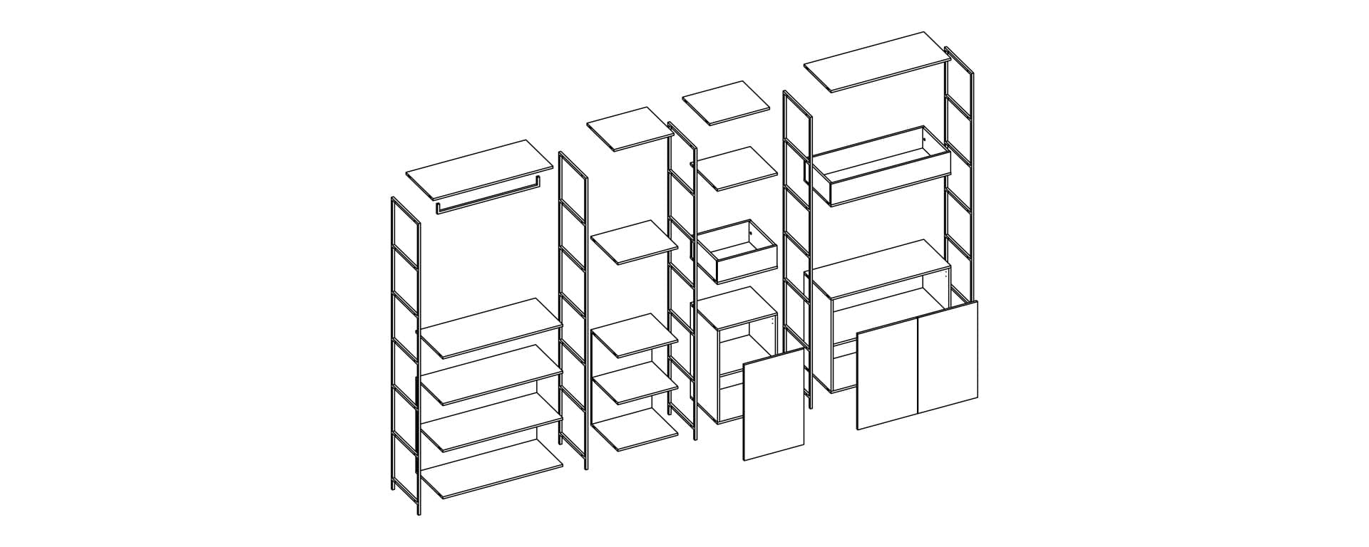 Kit x 2 estantes L420 Estanteria Modular  | 25715