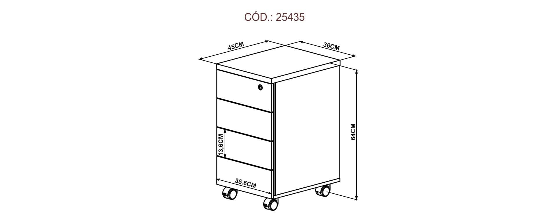 Cajonera rodante línea Concept | 25435