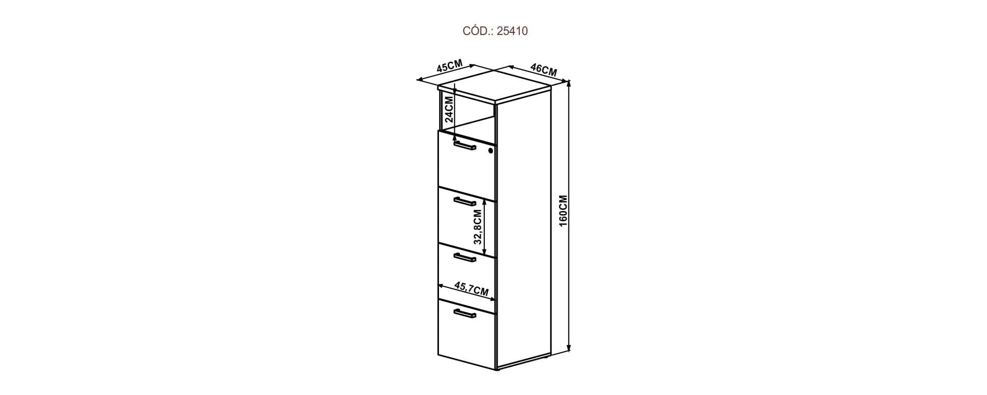 Archivador 4 cajones & nicho CONCEPT 25410