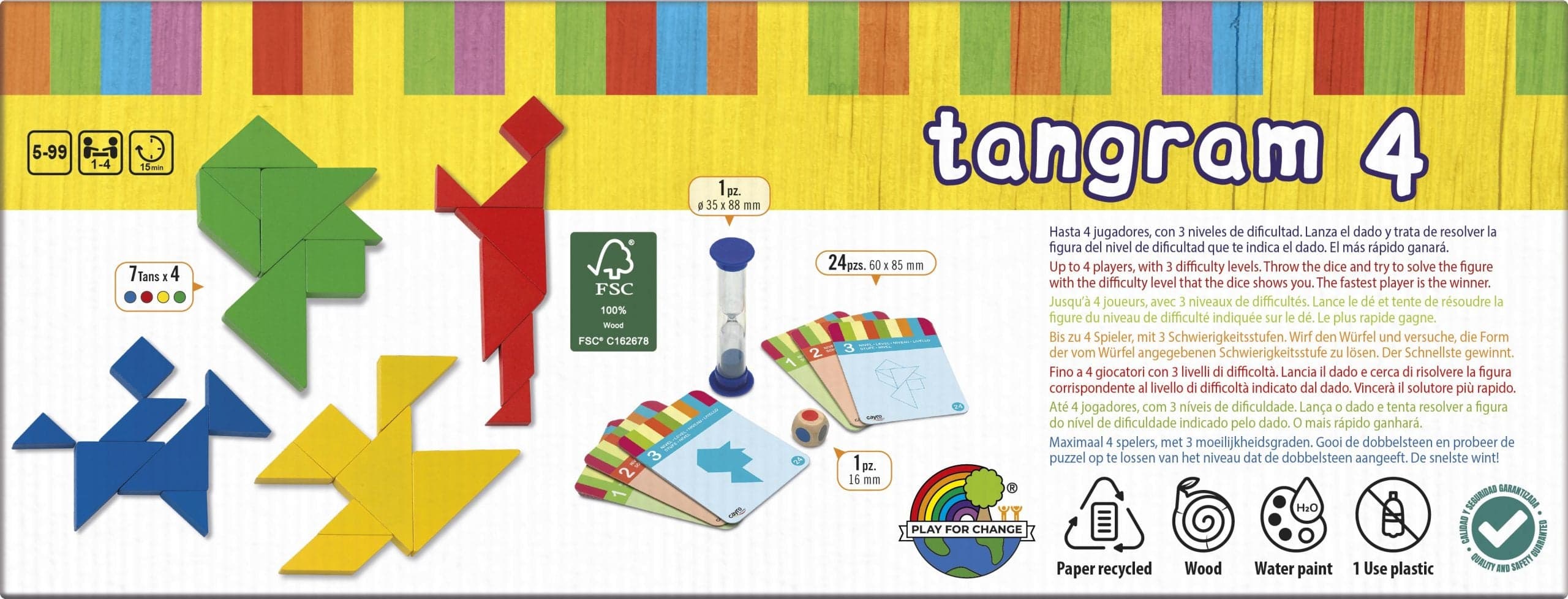 4 Tangrams de Madera +5 años | Cayro 851