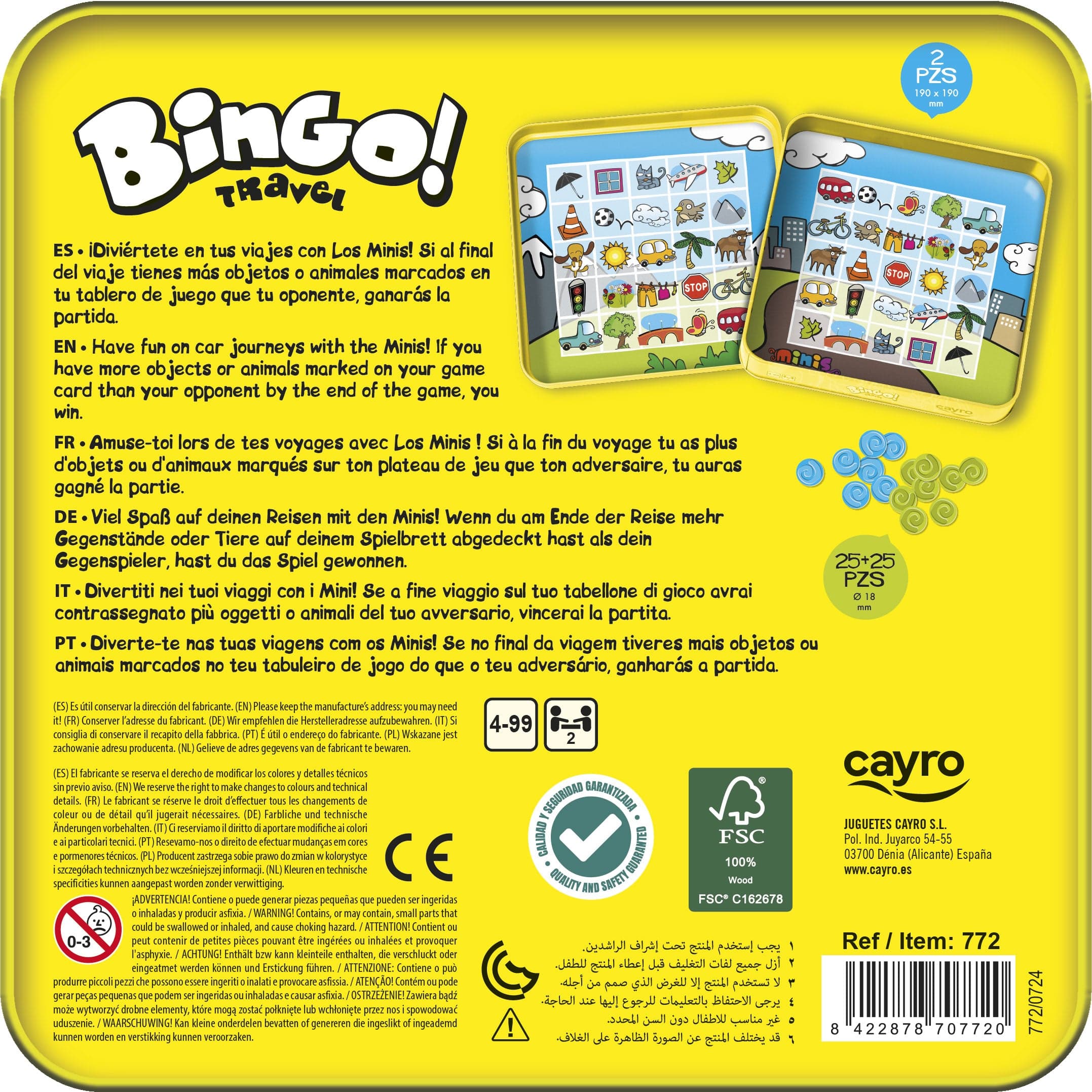 Bingo travel de madera +4 años | Cayro 772