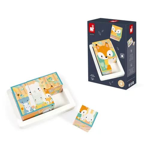 Bandeja de 6 Cubos Pure +12 meses | Janod 5158